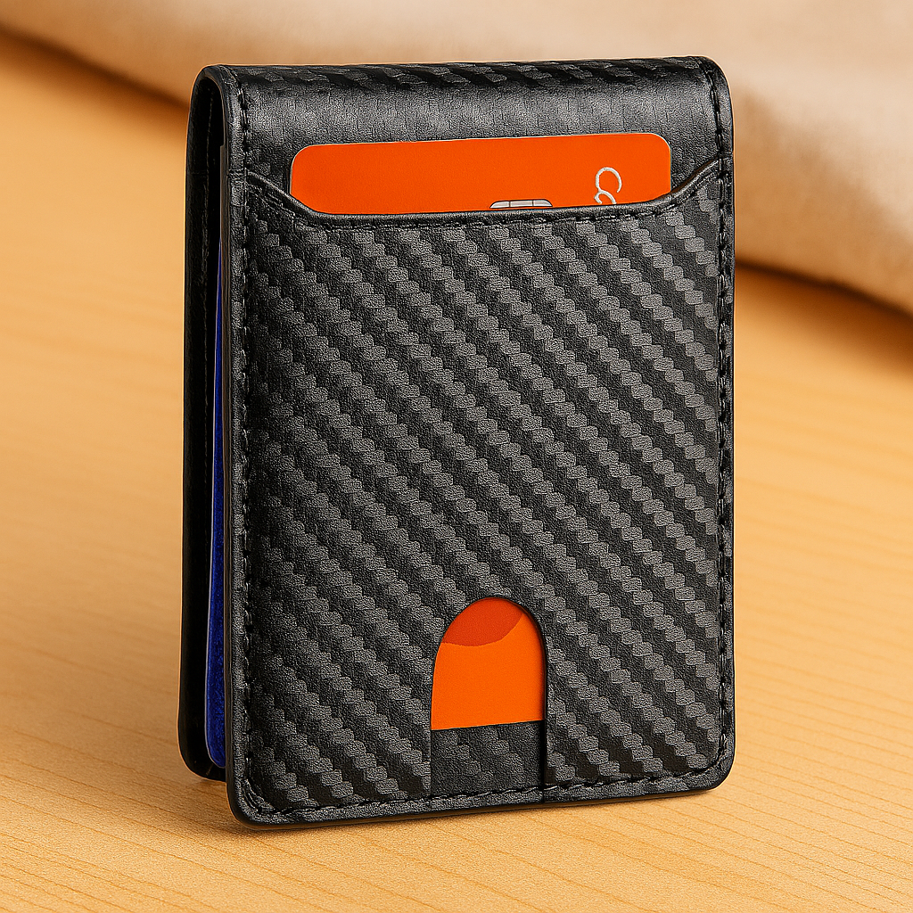Kulfiber Bifold-pung – Slank RFID-blokerende kortholder
