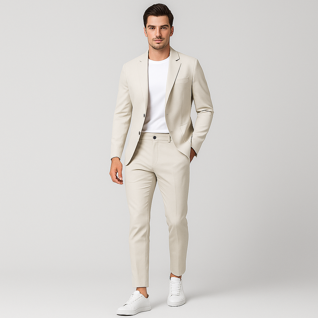 Leo - Casual V-udskæring herresæt sæt - Summer Chic