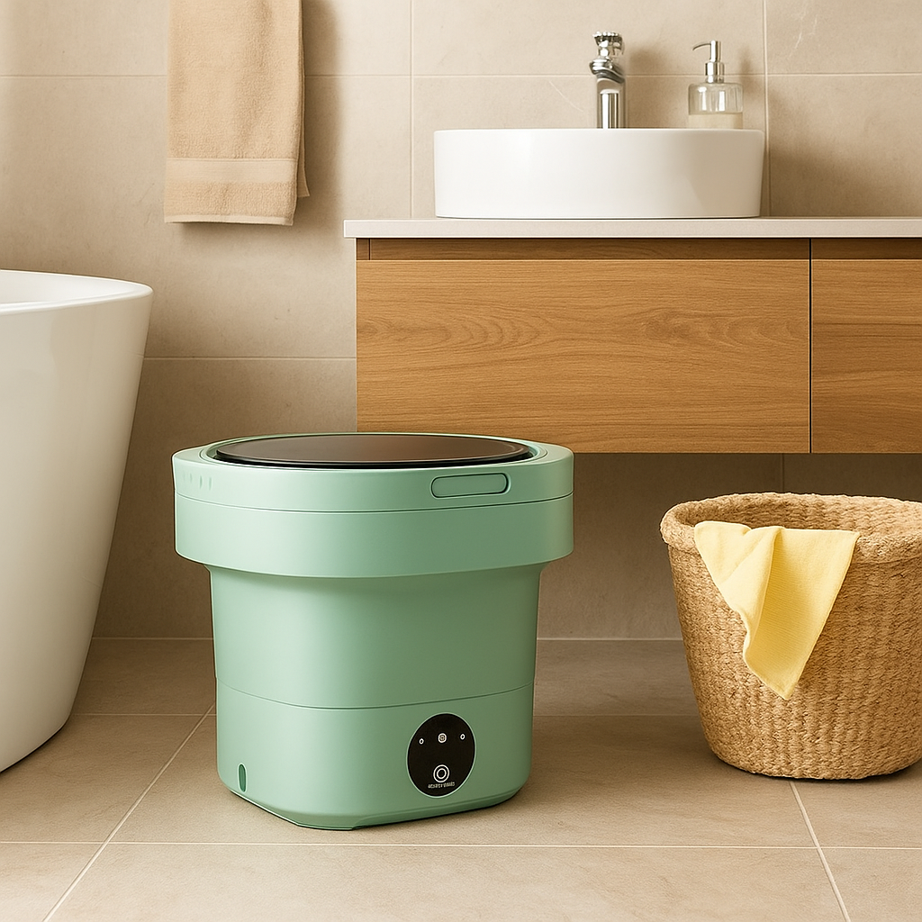 AquaNest – Ultrakompakt sammenleggbar vaskemaskin | Madsen