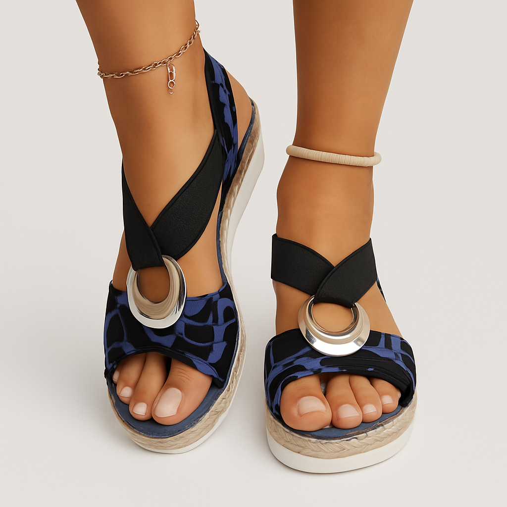 Celeste - Boho Chic Platform-sandaler med rebdetaljer og metalliske accenter