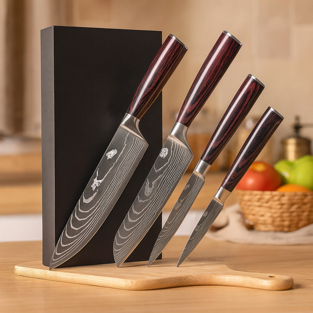 Kasumi | 4-delt, ultraskarpt, smedede knivsæt