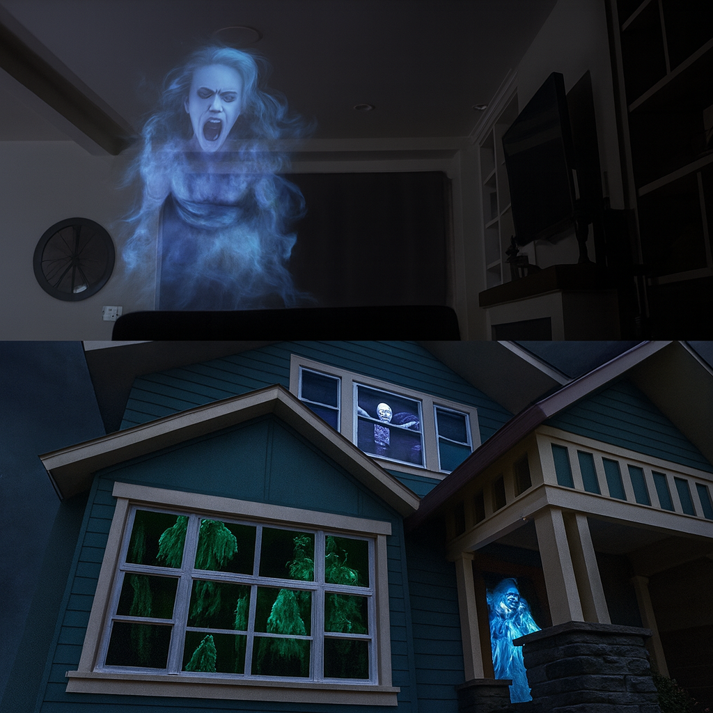 PhantomGlow | Hjemsøgt hus Halloween-projektor