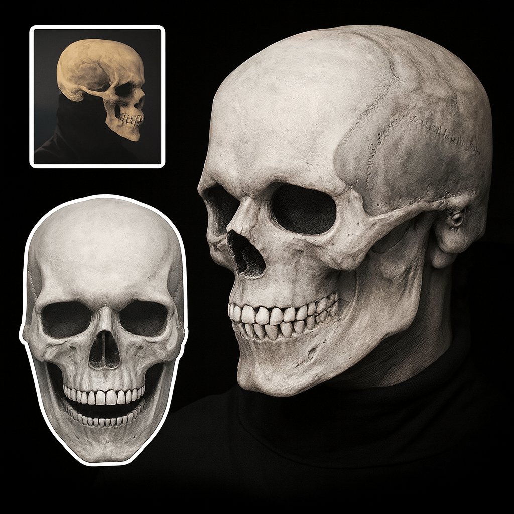BoneReign | Realistisk kraniemaske med bevægelig kæbe