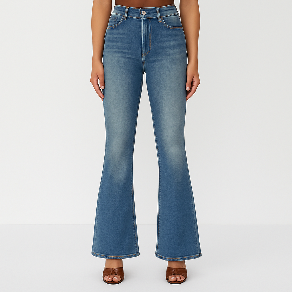 Fenn – Dame højtaljede svajeans – Fitted Stretch Denim