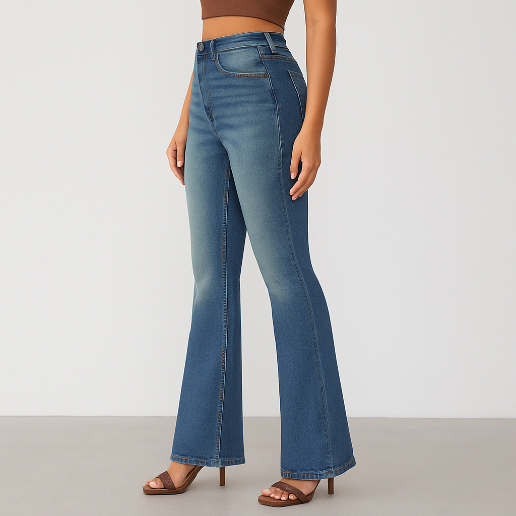 Fenn – Dame højtaljede svajeans – Fitted Stretch Denim