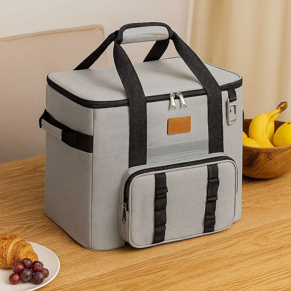 Stor, foldbar køletaske – Multifunktionel picnic- og campingtaske med flere rum