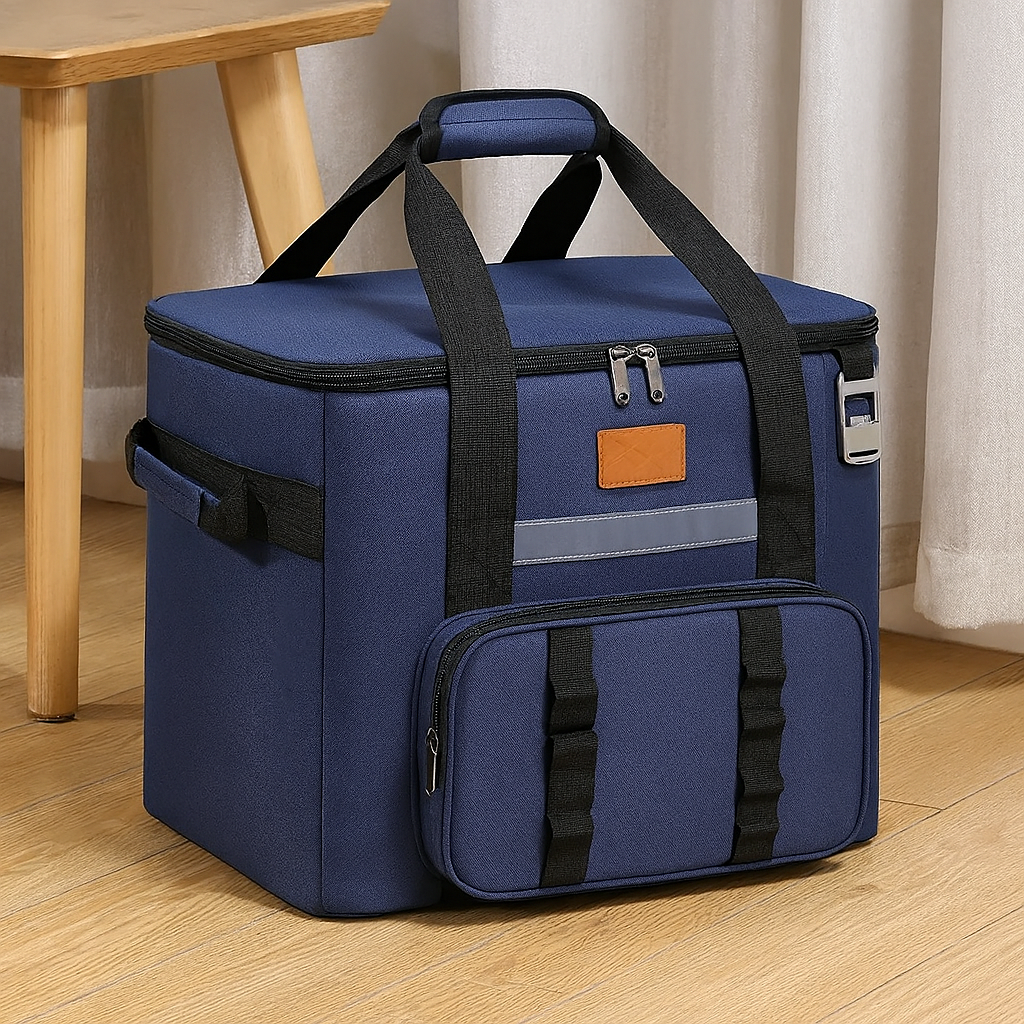 Stor, foldbar køletaske – Multifunktionel picnic- og campingtaske med flere rum