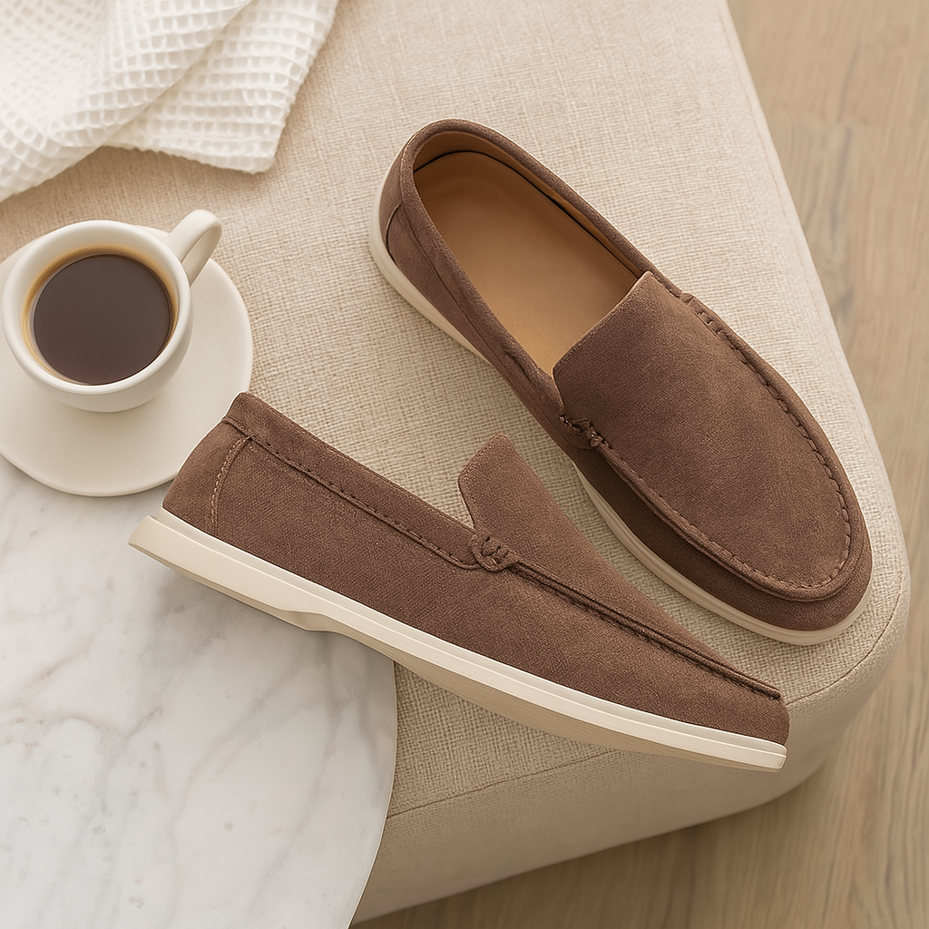 Bruno - Klassiske ruskindsloafers – Håndlavede herretøfler