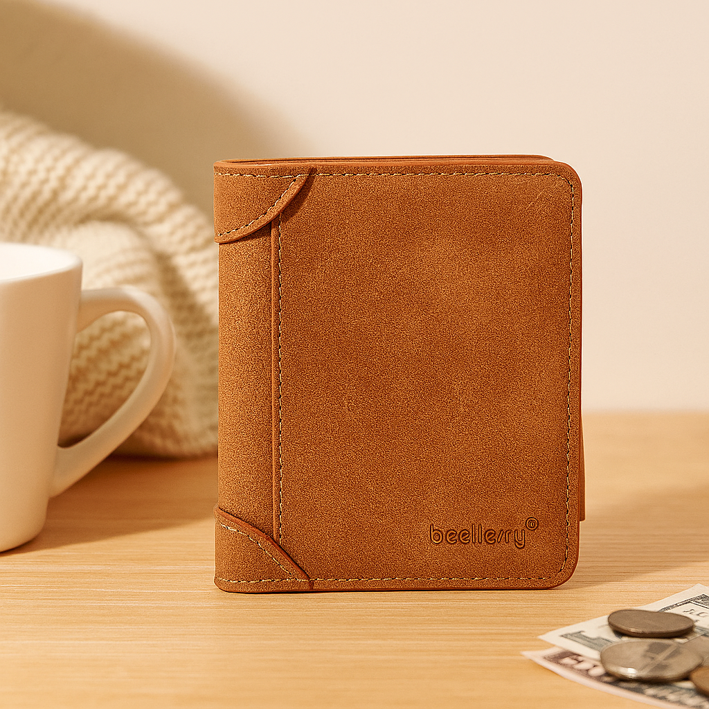 PU-læder trifold-pung – vintage-stil med 13 kortpladser og møntlomme med lynlås