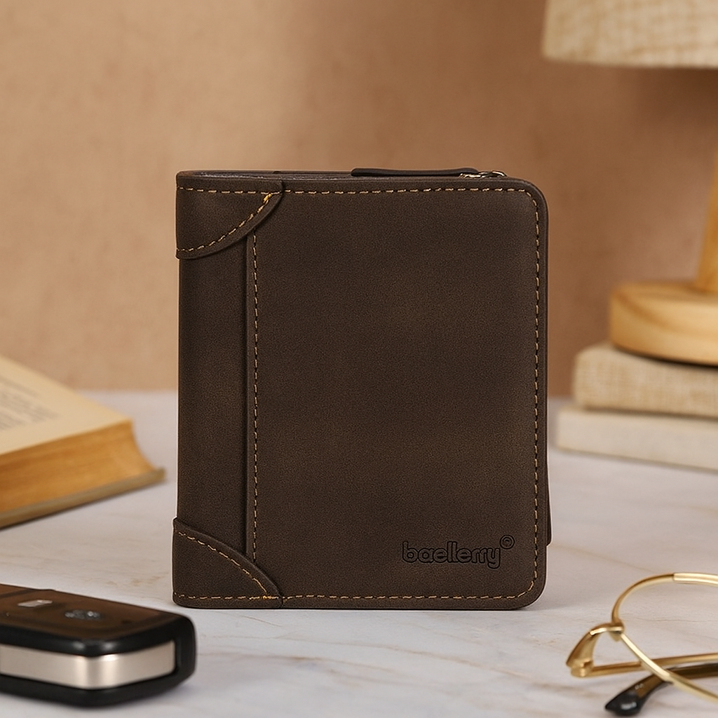 PU-læder trifold-pung – vintage-stil med 13 kortpladser og møntlomme med lynlås