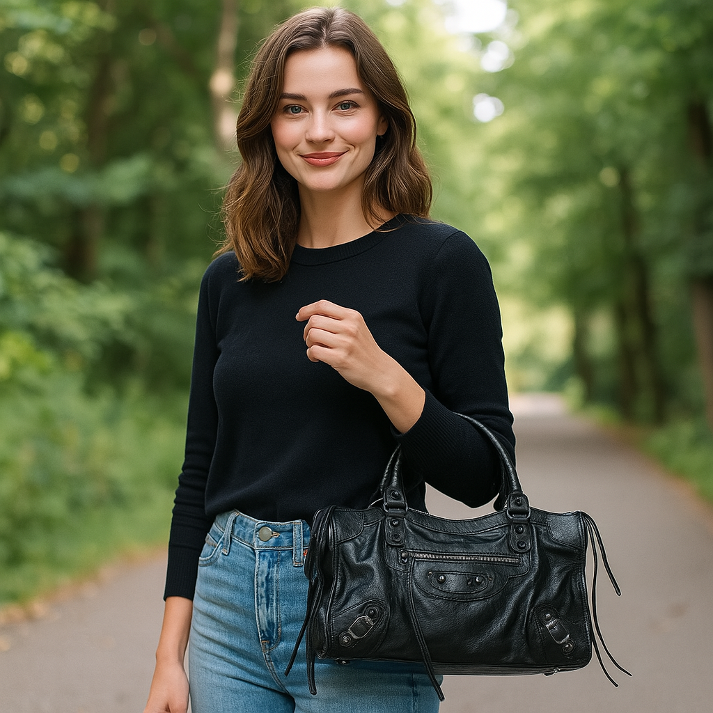 Marla - Modern Large Rivet Skuldertaske