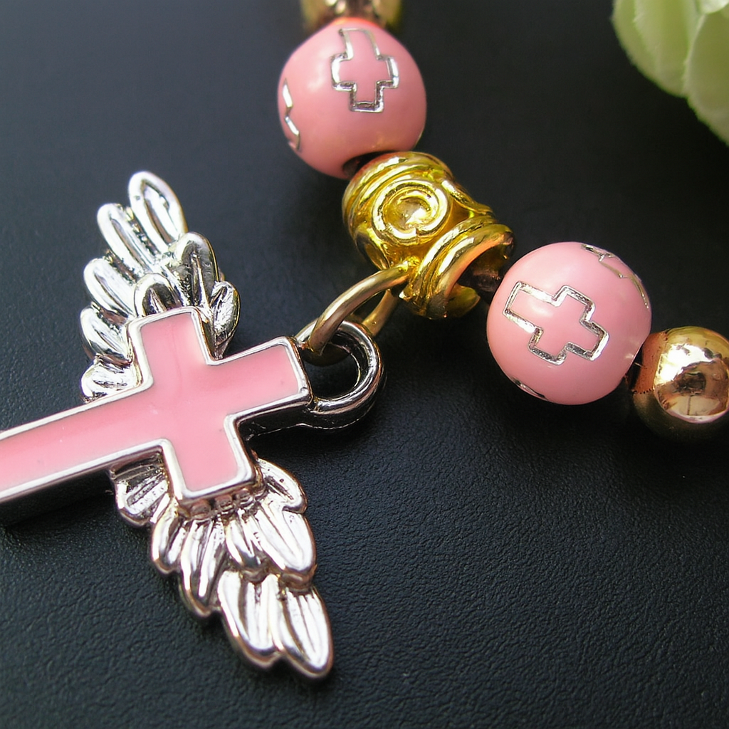 Armbånd med Englevinger & Kors – Justerbart Design