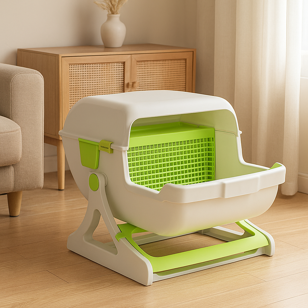 WhiskerEase - Selvrensende kattetoiletsæt – Smart hygiejnesandkassesystem til killinger og kæledyr