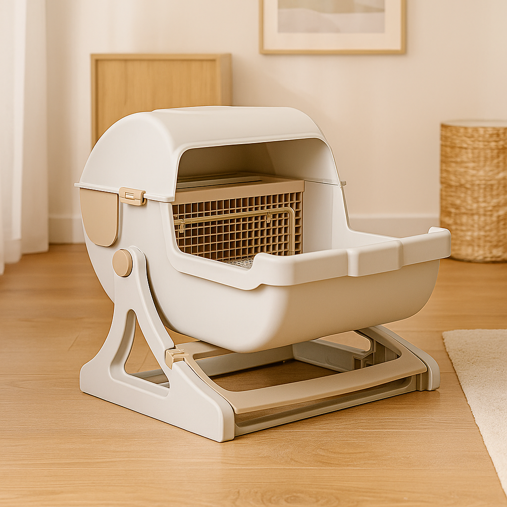 WhiskerEase - Selvrensende kattetoiletsæt – Smart hygiejnesandkassesystem til killinger og kæledyr