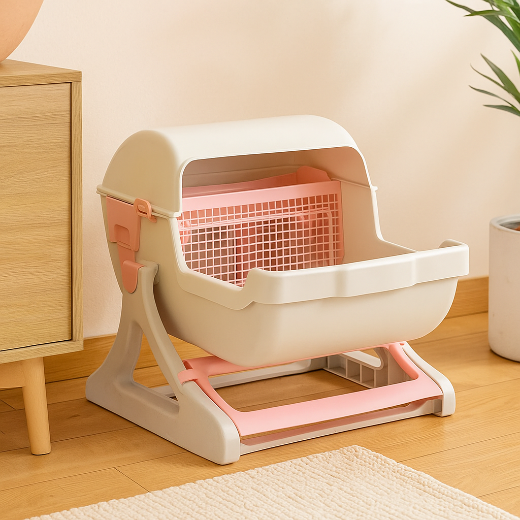 WhiskerEase - Selvrensende kattetoiletsæt – Smart hygiejnesandkassesystem til killinger og kæledyr