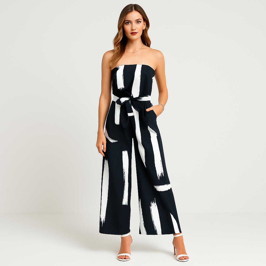 Cattleya - Stropløs jumpsuit med brede ben