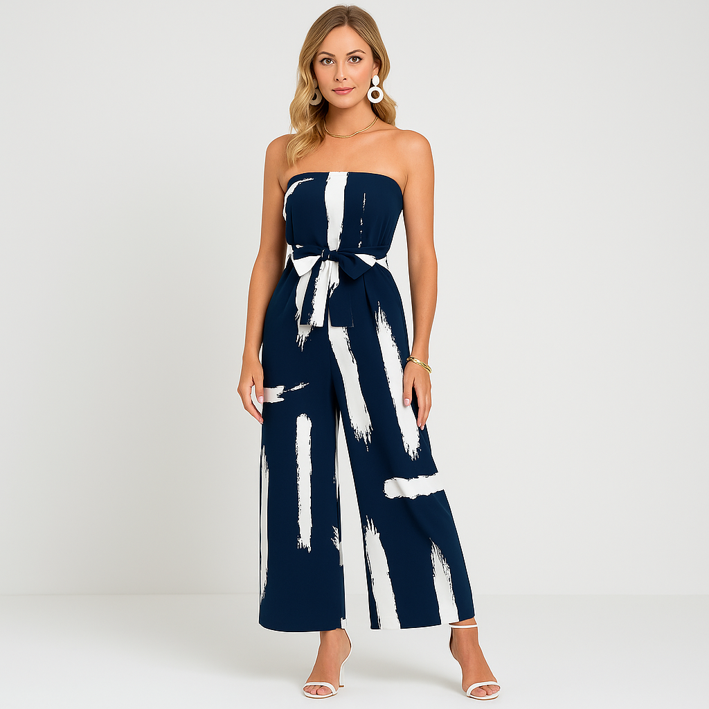 Cattleya - Stropløs jumpsuit med brede ben