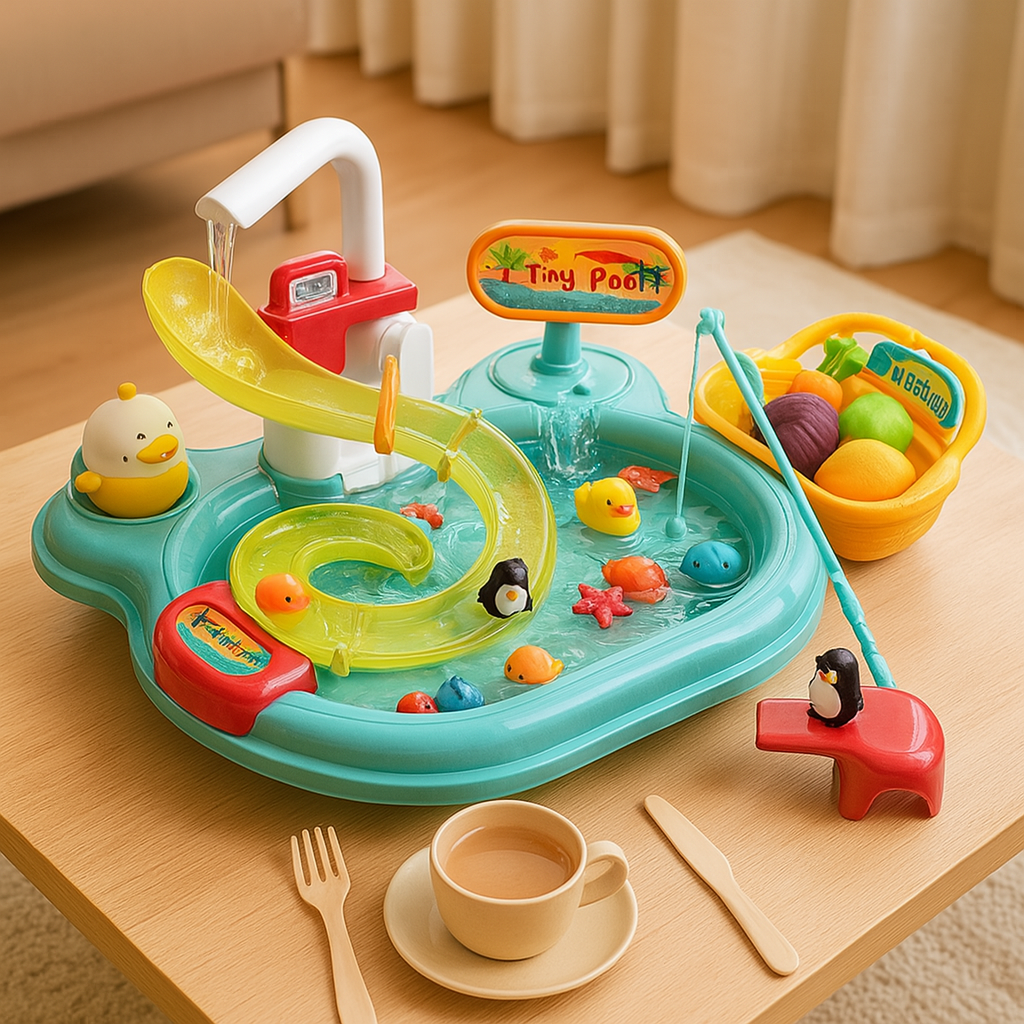 FinnyFun - Interaktivt 2-i-1 Montessori-legetøj med glidende fisk til børn