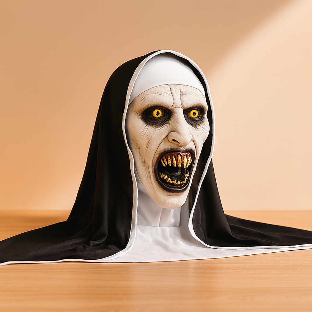 DarkVow Halloween Nonnemaske – Horror Latexmaske til Voksne