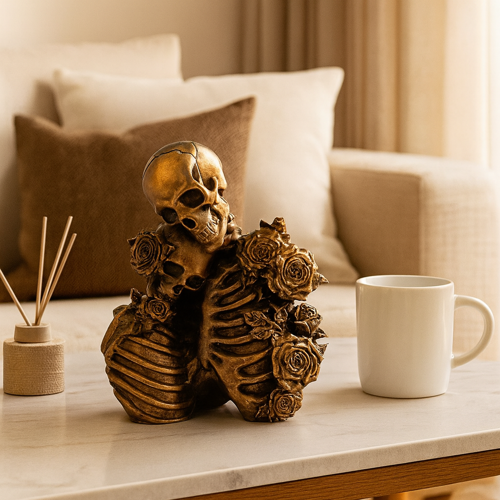 Ebonrose gotisk skelet-elskerfigur