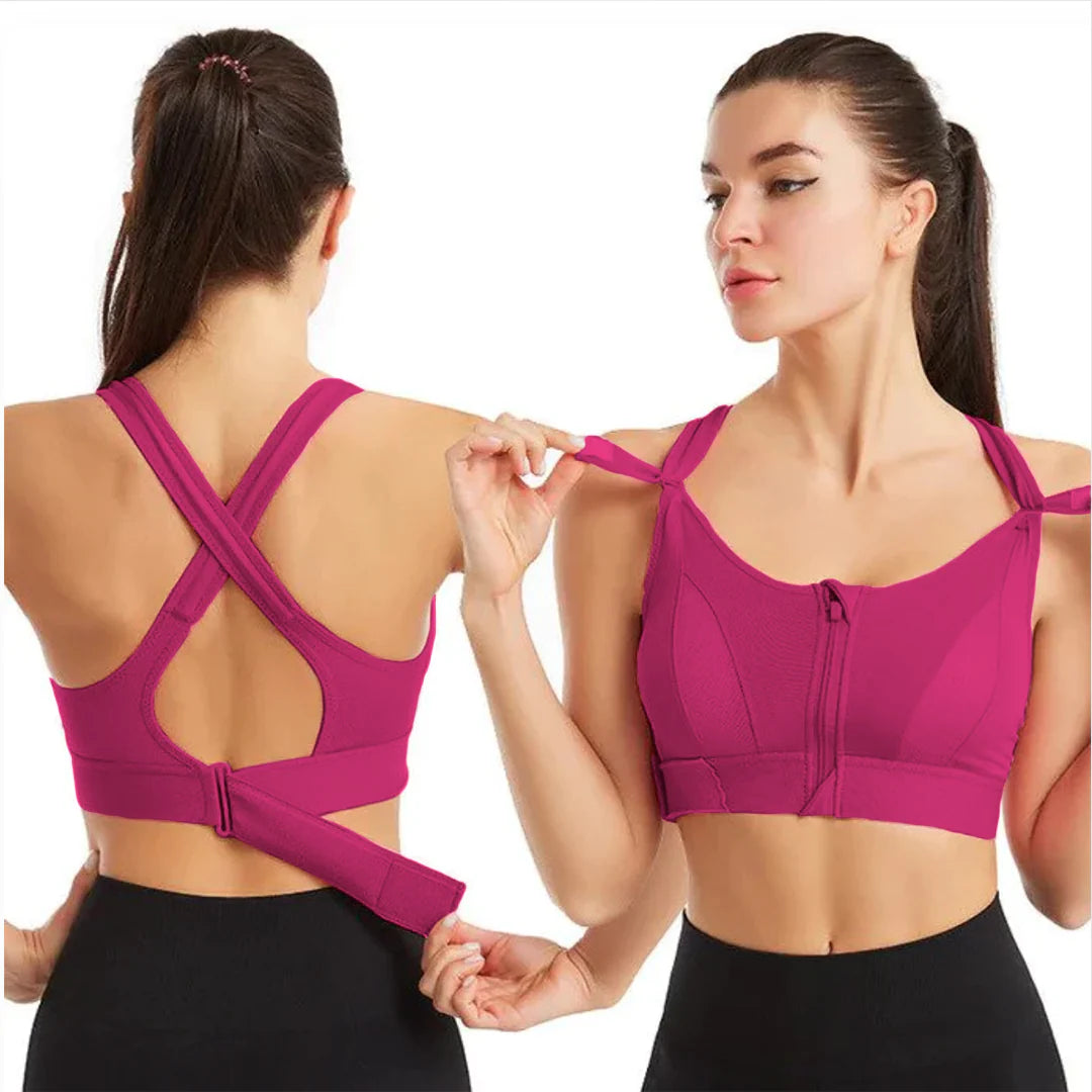 Ediths EmpowerFit Front-Zip Sports-Bh