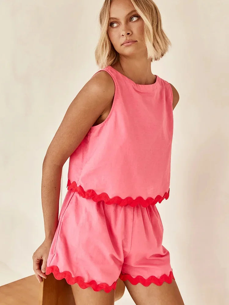 Karen - Ærmeløs top og kort sæt