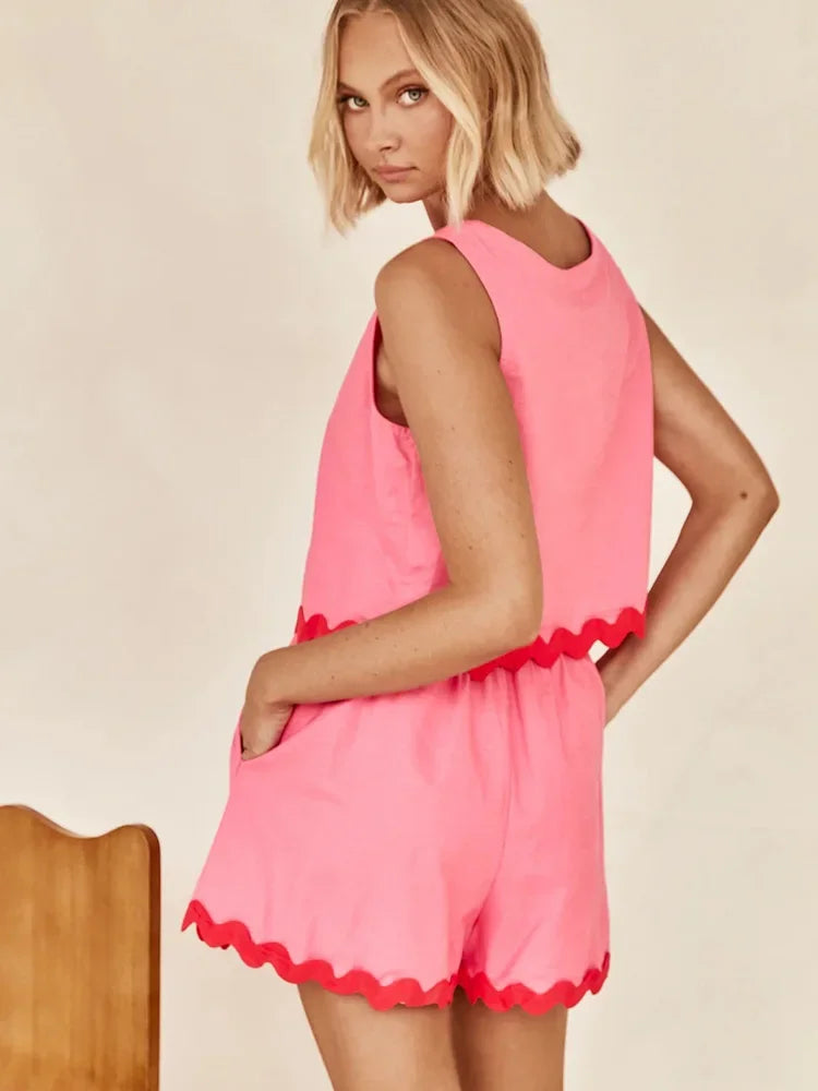 Karen - Ærmeløs top og kort sæt