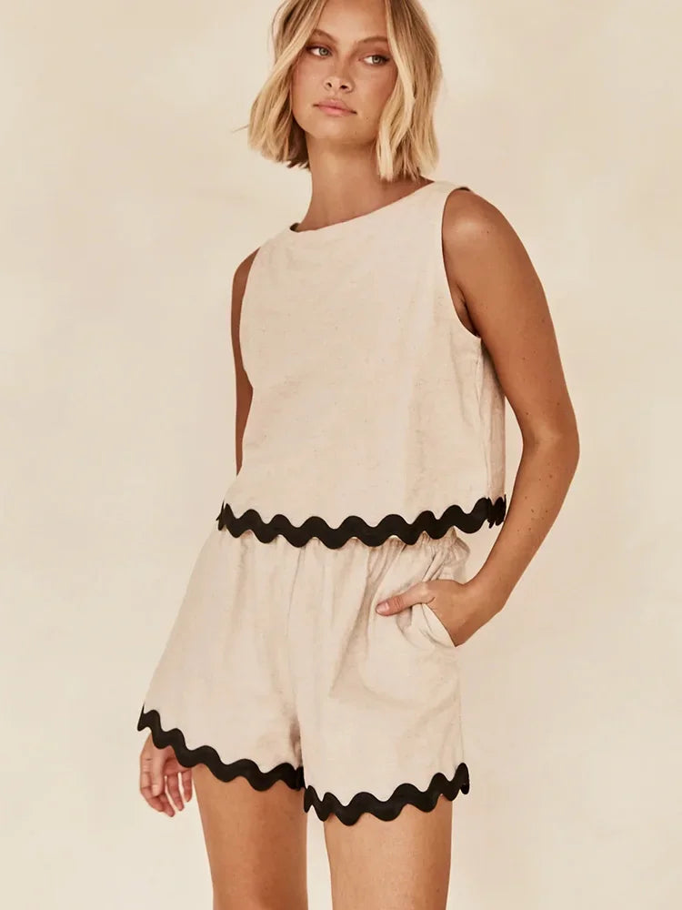 Karen - Ærmeløs top og kort sæt