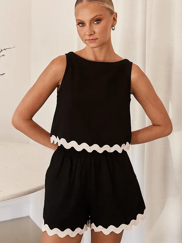 Karen - Ærmeløs top og kort sæt