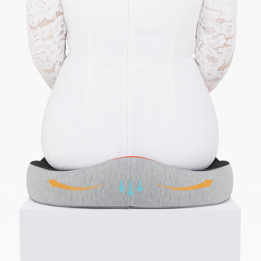 ErgoSit | Ortopædisk siddehynde i memory foam til kontor og hjem