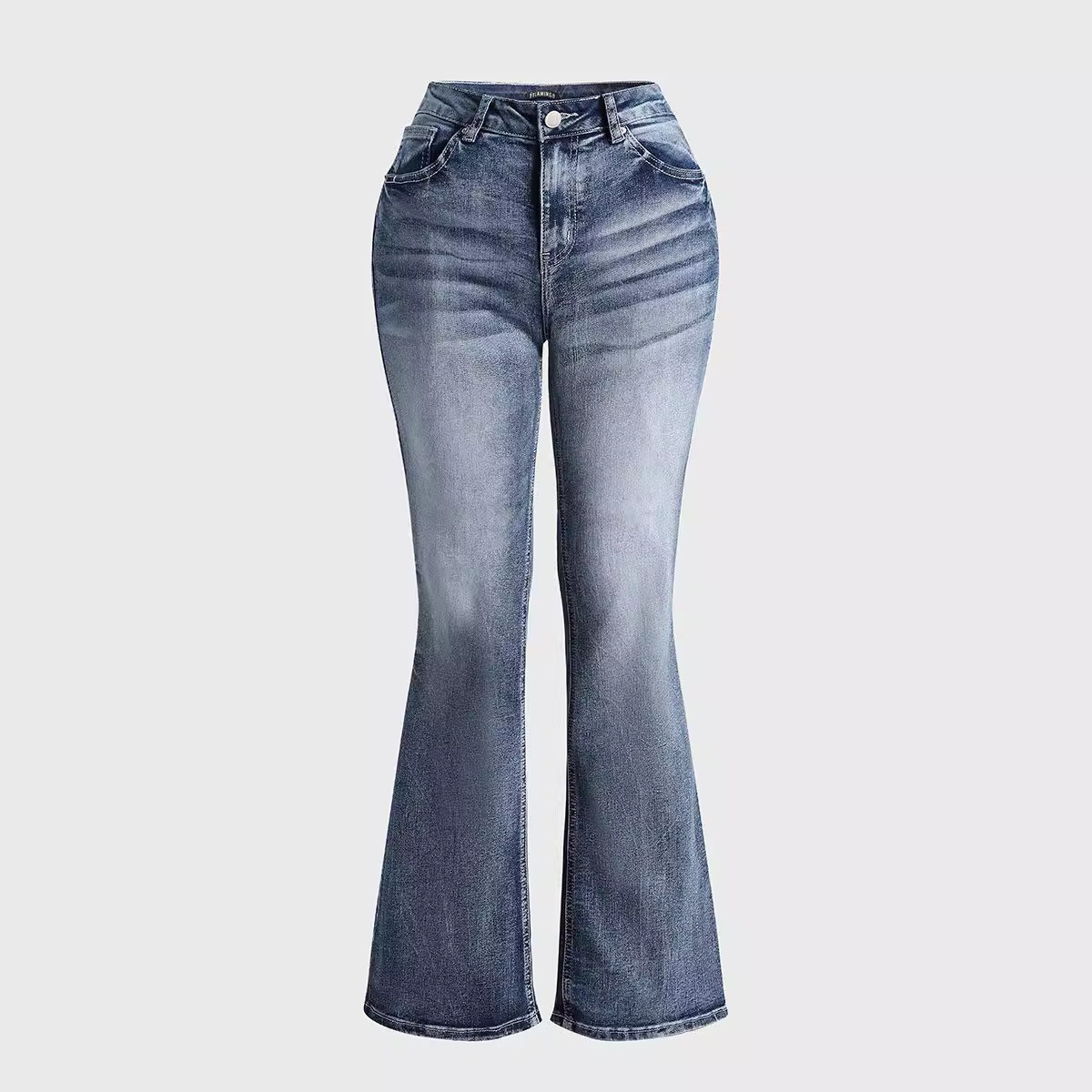 Eve – Damejeans med vasket flare – Casual fit med lommer