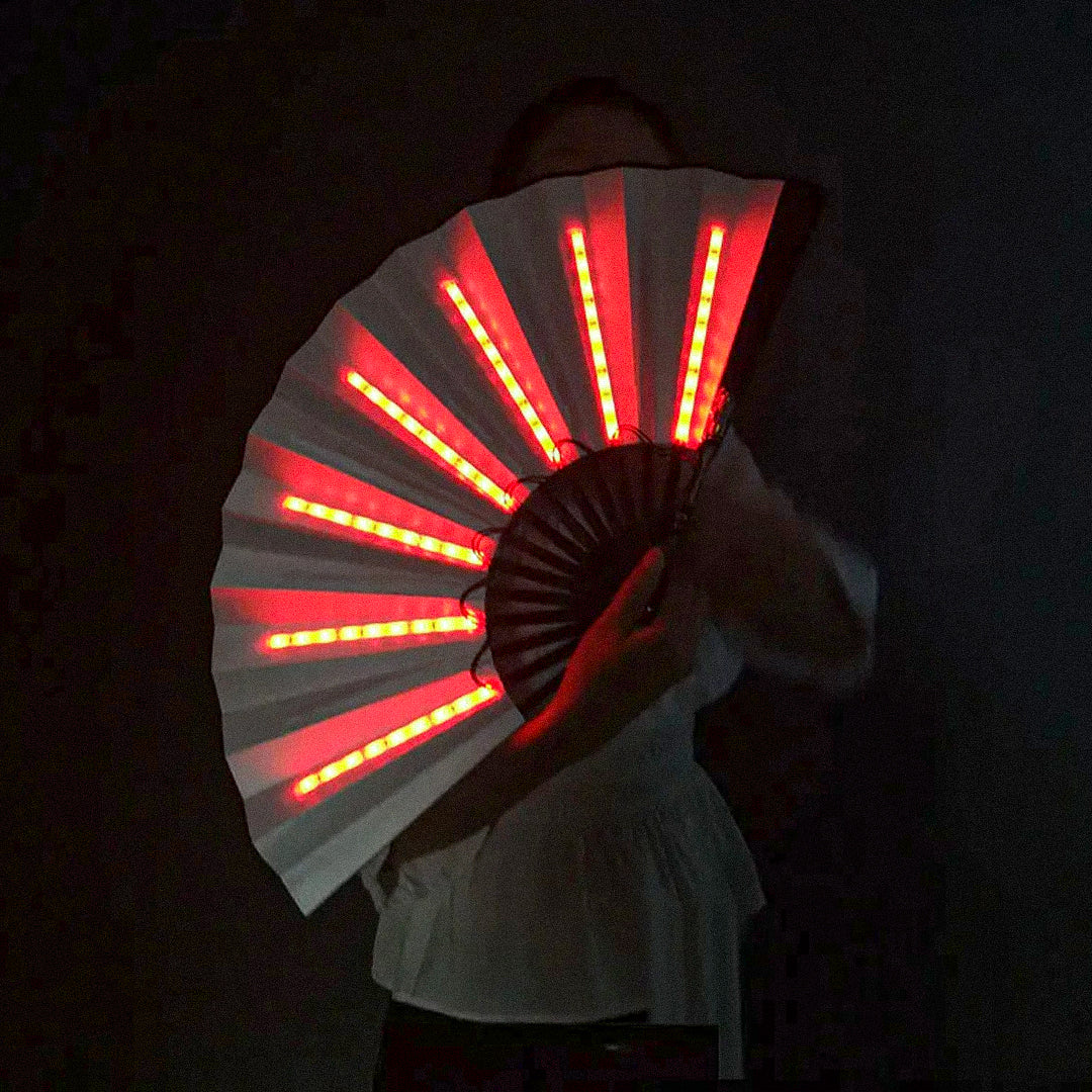 FestivalFan Foldbar håndventilator med LED-lys