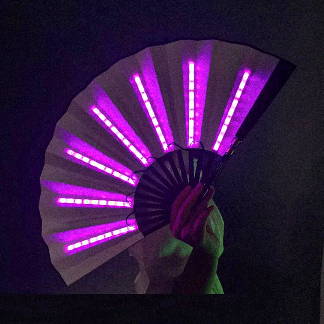 FestivalFan Foldbar håndventilator med LED-lys