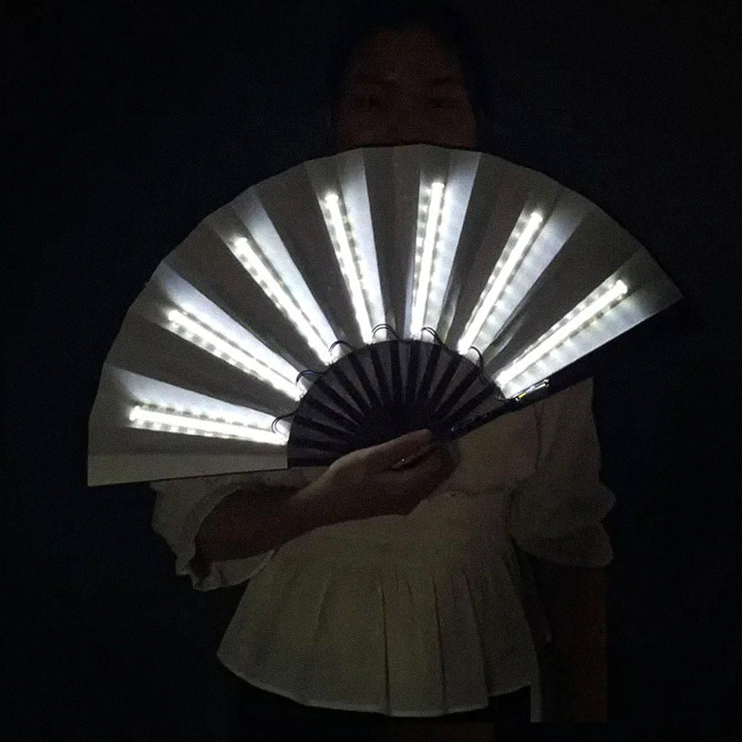 FestivalFan Foldbar håndventilator med LED-lys