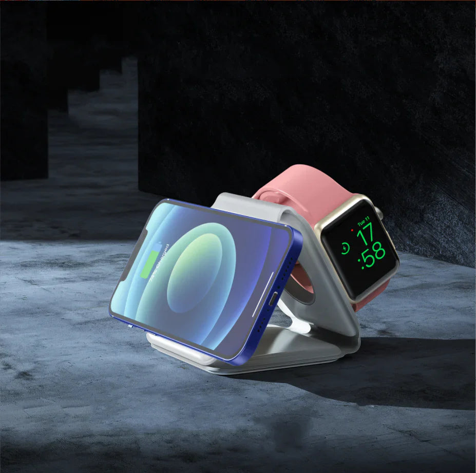 ChargeMate – 3-i-1 trådløs station