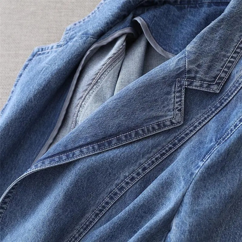 Helga - Chic skræddersyet denimblazer