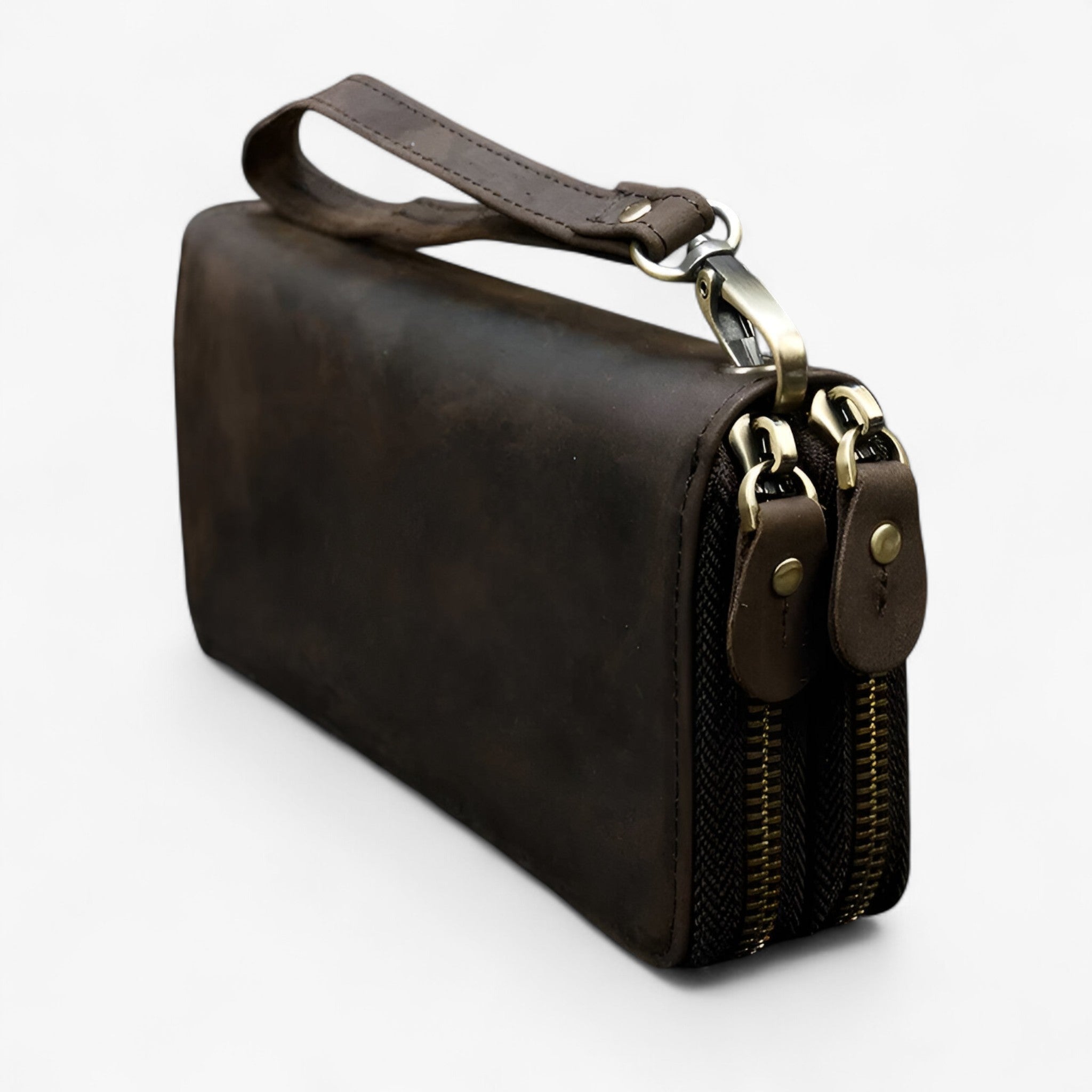 Lang læderpung til mænd