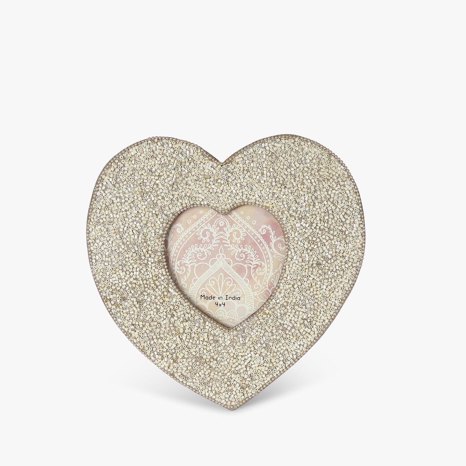 Serapis – Fotoramme med hvide hjerteperler