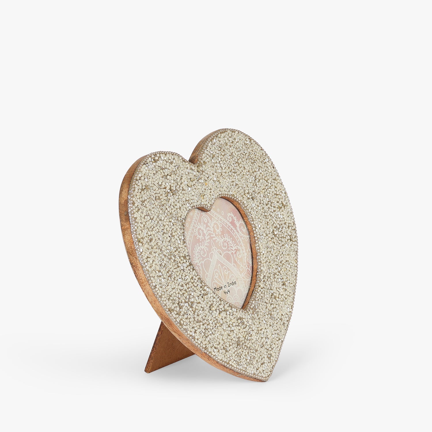 Serapis – Fotoramme med hvide hjerteperler