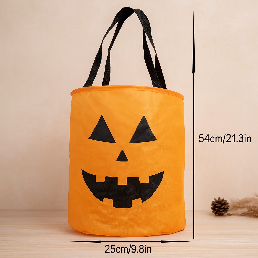 Lanora – Halloween Græskar Tote Bag Sæt med LED-lys