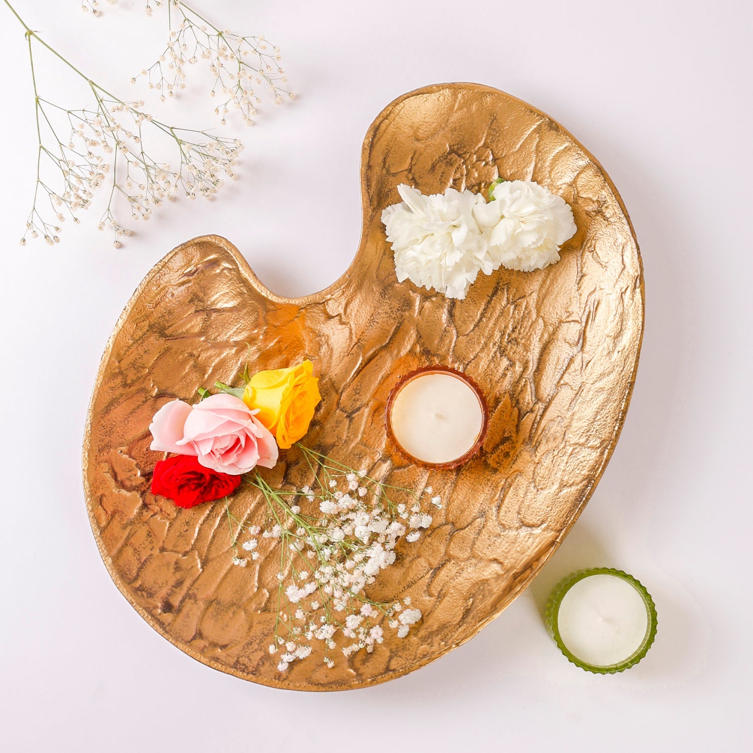 Caelora – Luksus guldtekstureret dekorativ bakke