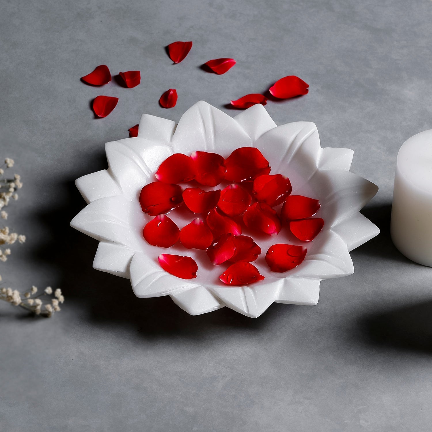 Lunetra – Elegant hvid geometrisk keramisk skål