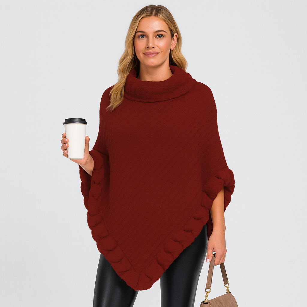 Maribeth | Cardigan med kunstpelskant og asymmetrisk kant