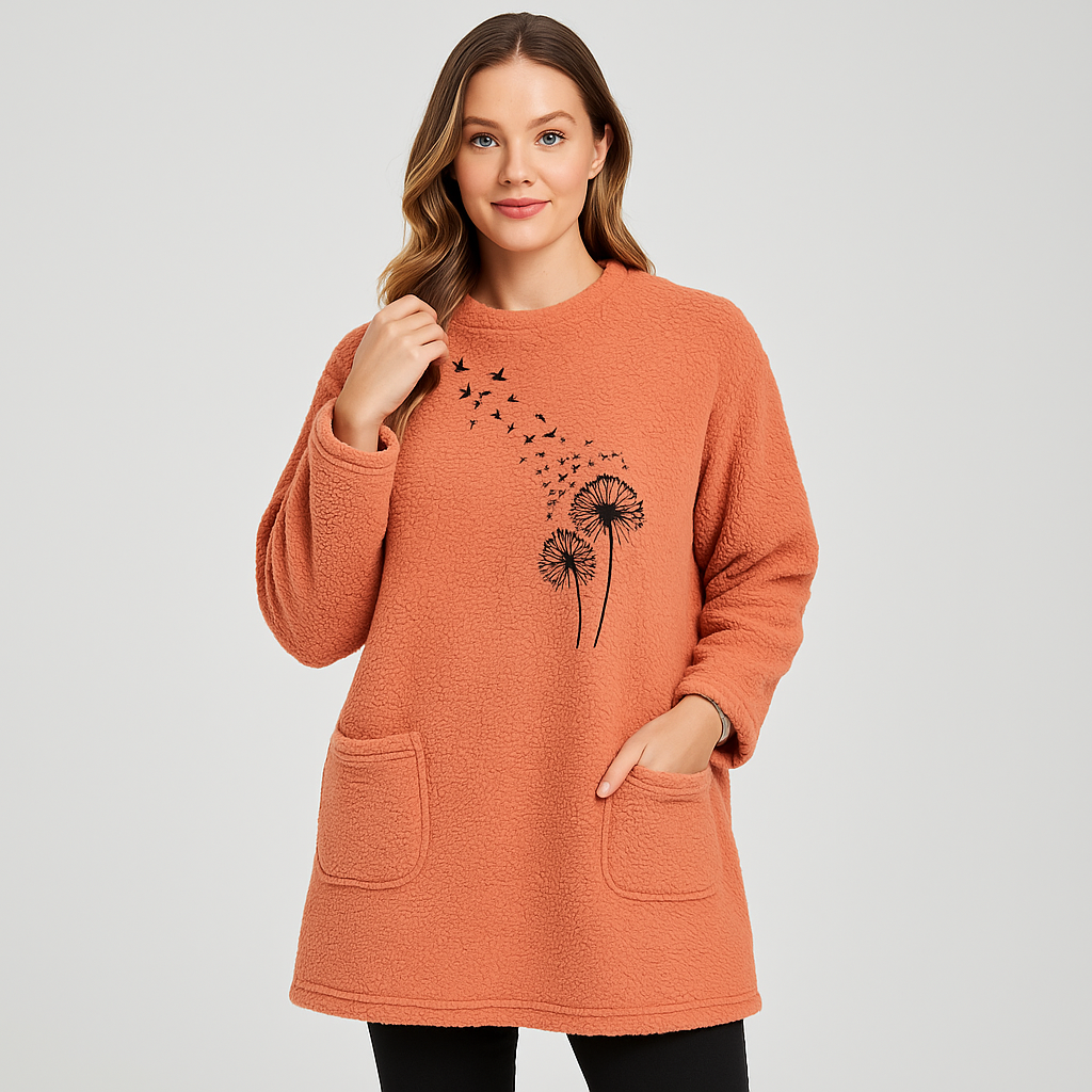 Marlen | Termosweatshirt med mælkebøtteprint
