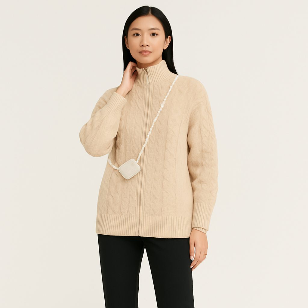 Mila Cashmere Cardigan – Langærmet kashmirtrøje til kvinder