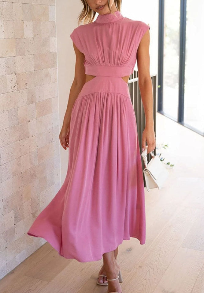 Mille - Midikjole med skildpaddehalsudskæring