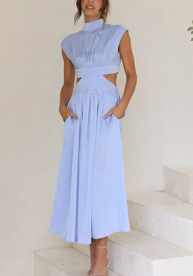 Mille - Midikjole med skildpaddehalsudskæring