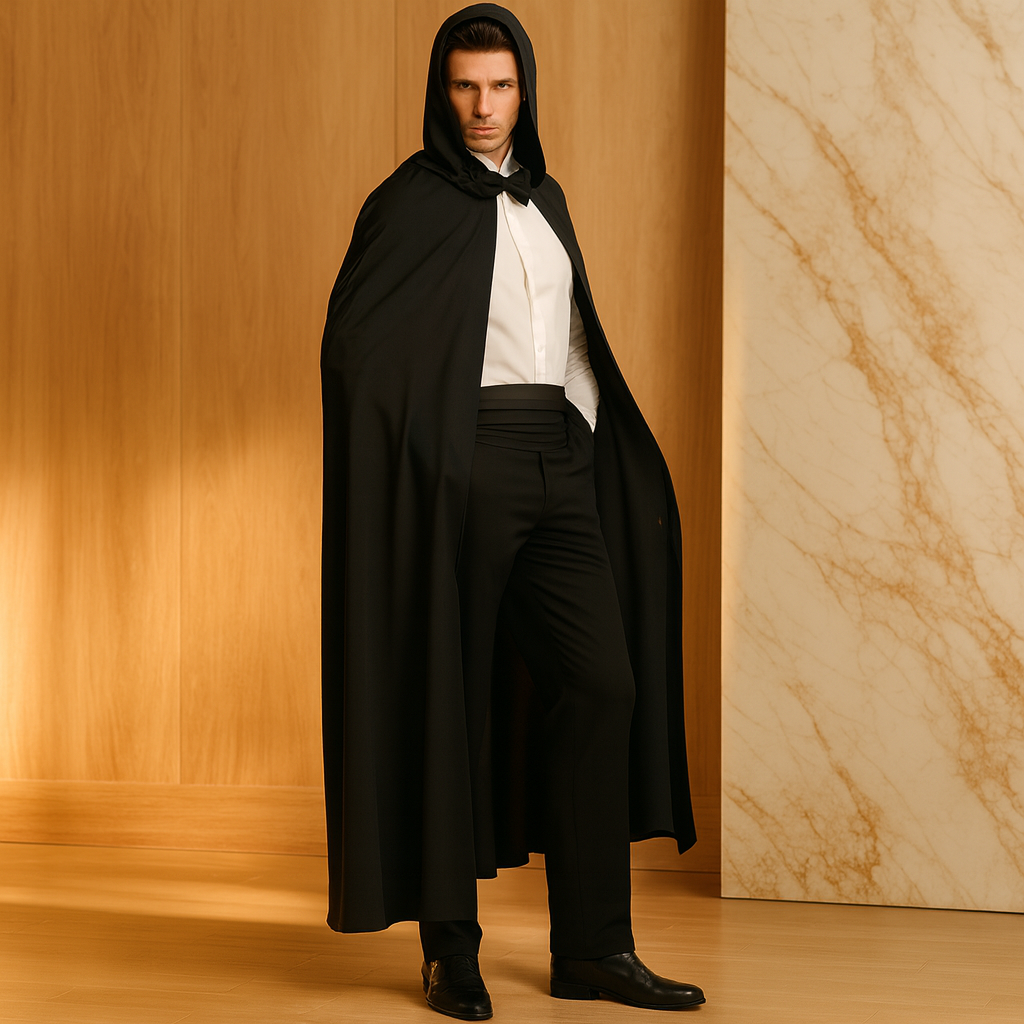 NightShade Halloween-kappe – Sort polyesterkostume med hætte