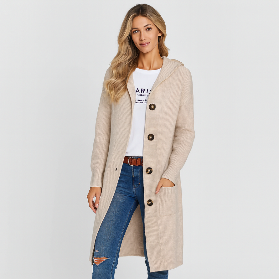 Noelle | Blød, lang strikket cardigan