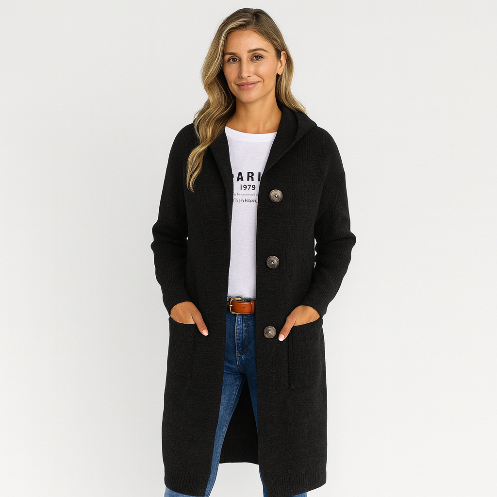 Noelle | Blød, lang strikket cardigan